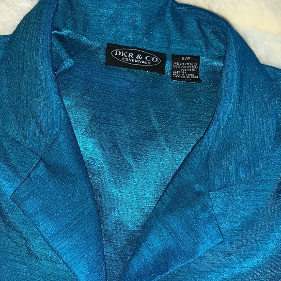 DKR & Co turquoise sleeveless button down vest shirt top S - Picture 3 of 10